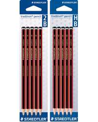 Staedtler 2B Pencil/Eraser 5pkt