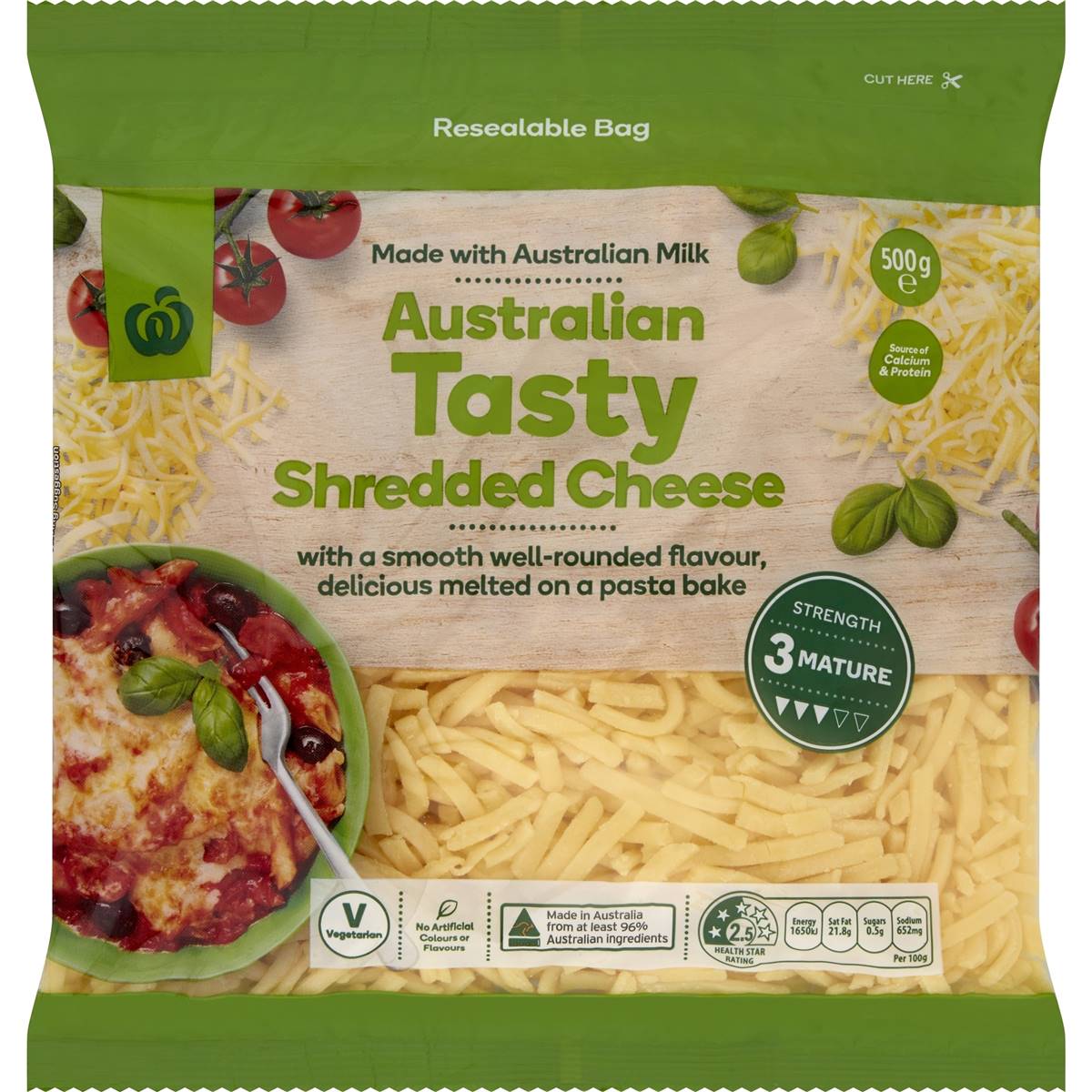 Tuscany Shredded Tasty Cheese 500g