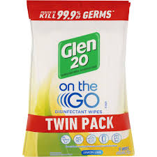 Glen 20 Disinfectant Wipes Lemon Lime 15 Wipes