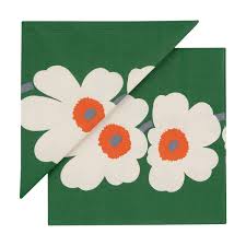 Marimekko Lunch Napkin - Unikko 60th Anniversary Green 20pk