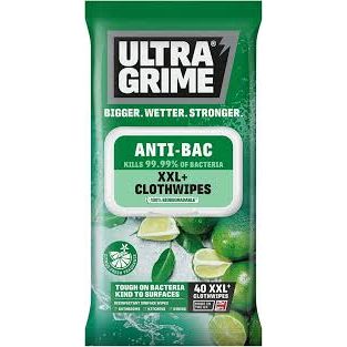 Ultragrime Anti-Bac XXL+ Clothwipes 40pkt