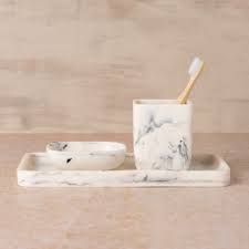 Saarde Resin Flow Soap Dish - Matte White Marble