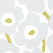 Marimekko Lunch Napkin - Unikko White Silver 20pk