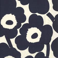 Marimekko Cocktail Napkin - Unikko Dark Blue 20pk