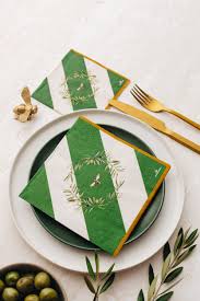 Manor Road Olive & Bee Luncheon Napkins