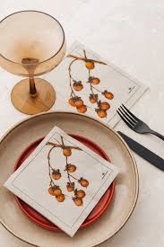 Manor Road Persimmon Luncheon Napkins