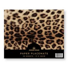 Manor Road The Leopard Paper Placemat Pad 30pk