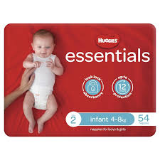 Huggies Essential Infant Nappies Size 2 4 - 8kg 54pkt