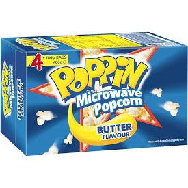 Poppin Microwave Popcorn Butter 400g