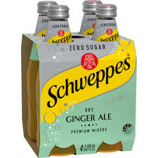 Schweppes Zero Sugar Dry Ginger Ale 4 x 300ml