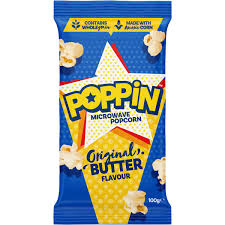 Poppin Microwave Popcorn Butter 100g