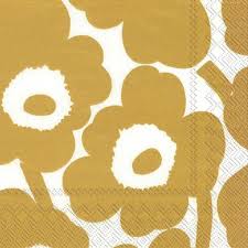 Marimekko Lunch Napkin - Unikko White Gold 20pk