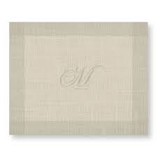 Manor Road Linen (Monogram Beige) Paper Placemat Pad 30pk