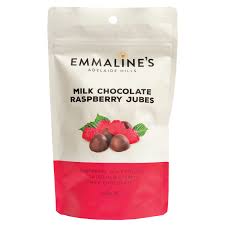 Emmaline's Milk Chocolate Raspberry Jubes 250g