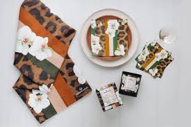 Manor Road White Orchid & Leopard Luncheon Napkins