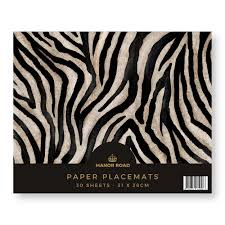 Manor Road The Zebra Paper Placemat Pad 30pk