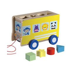 Wooden Pull-Along Shape Sorter Bus