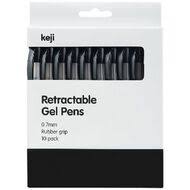 Keji Retractable Gel Pens black 0.7mm 10 pk