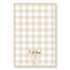 Manor Road Microfiber Tea Towel - Gingham Bow Beige