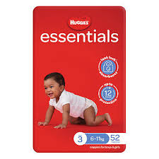 Huggies Essential Crawler Nappies Size 3 52pkt