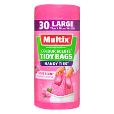 Multix Large Tidy Bags with Ties Rose 30pkt