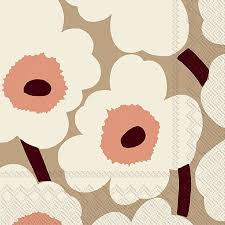 Marimekko Lunch Napkin - Unikko Cream Rose 20pk