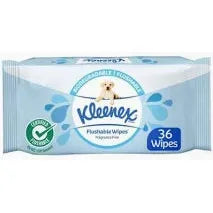 Kleenex Flushable Wipes Unscented 36pkt