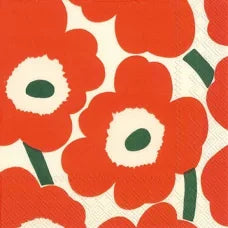 Marimekko Lunch Napkin - Unikko Orange Green 20pk