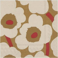 Marimekko Lunch Napkin - Unikko Dark Cream Red 20pk