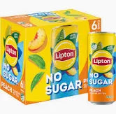 Lipton Peach Iced Tea No Sugar 6x240ml