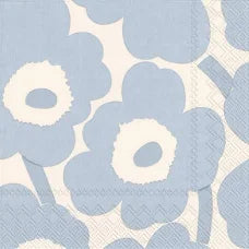 Marimekko Lunch Napkin - Unikko Cream Light Blue 20pk