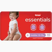 Huggies Essentials Toddler Nappies Size 4 10-15kg 46pkt