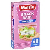 Multix Snack Size Resealable bags 40pkt