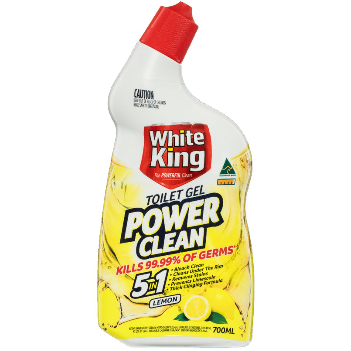 White King Power Clean Lemon Toilet Gel 700ml