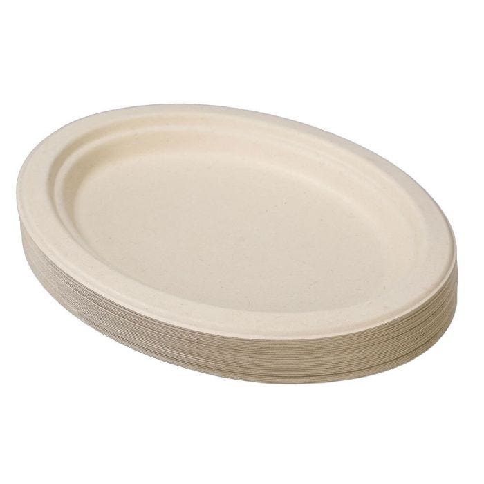 Lemon& Lime Disposable Oval Plate 26x22cm 30 Pk