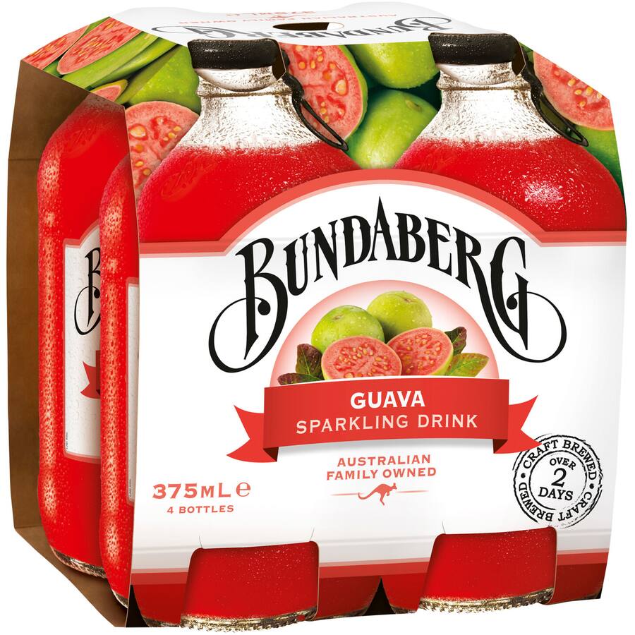 Bundaberg Guava Sparkling Drink 375ml x 4