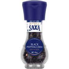 Saxa Black Peppercorn Grinder 45g