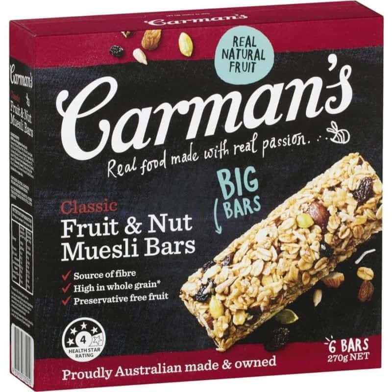 Carmans Classic Fruit Muesli Bars 6pkt