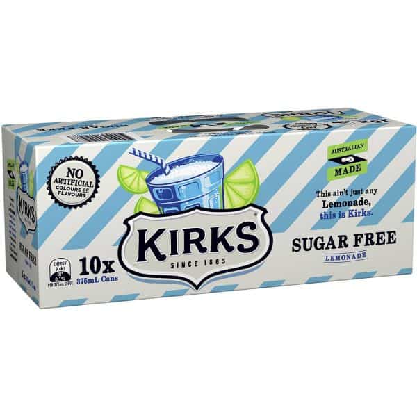 Kirks Sugar Free Lemonade 375ml x 10pkt